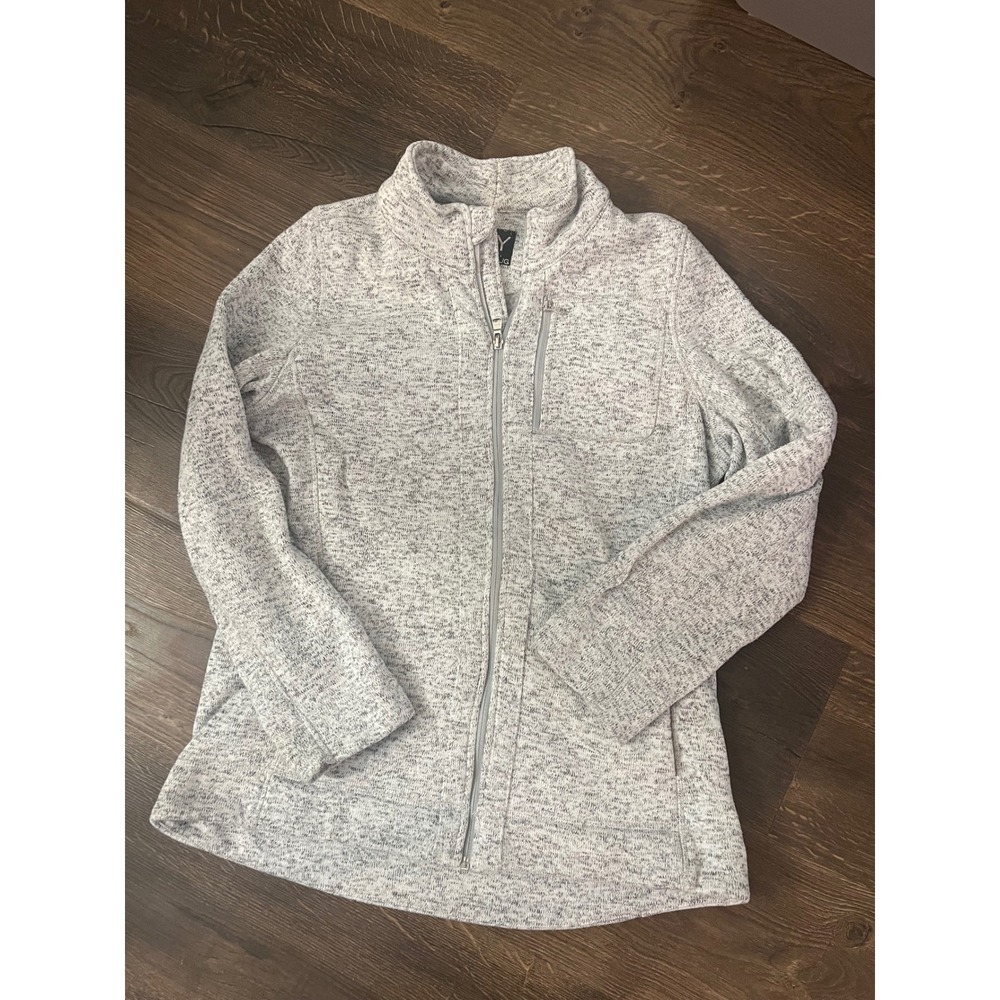MNY‎ Marc New York Performance Gray Full Zip Jacket Sweater Large L
